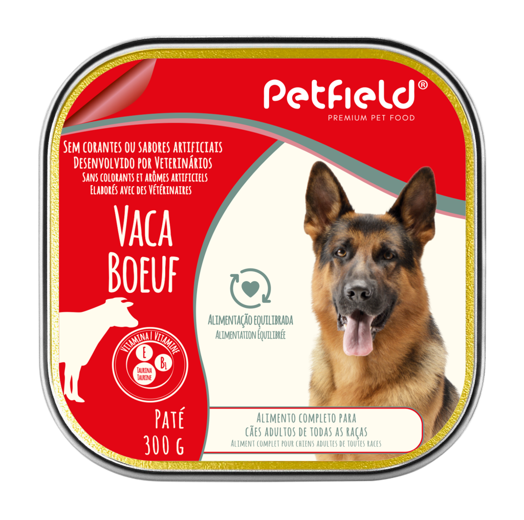 Pate Wetfood Dog Beef 300g *18 Unidades - Petfield - Crisdietética