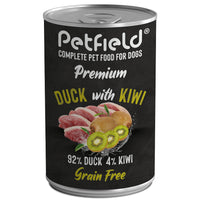 Nourriture humide Premium Chien Canard et Kiwi Boîte 400g* 6 Unités - Petfield - Crisdietética