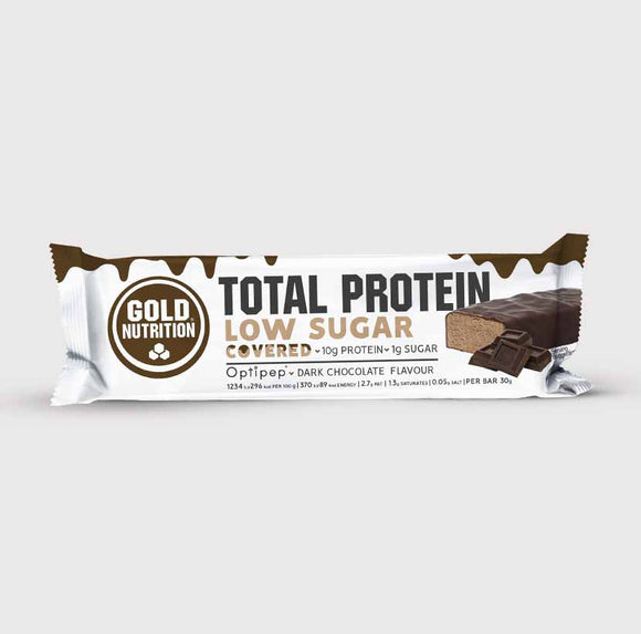 Total Protein Low Sugar Covered Dark Chocolate 30g- GoldNutrition - Crisdietética