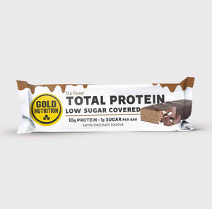 Chocolat salé enrobé de protéines totales à faible teneur en sucre 30g - GoldNutrition - Crisdietética