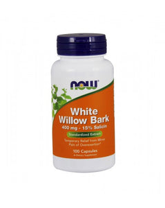 Salgueiro Banco (White Willow Bark) 400mg 100 Cápsulas - Now - Crisdietética