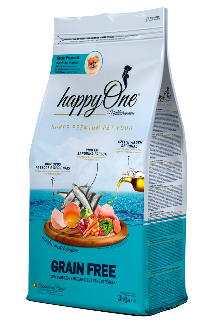Ração seca p/Cão de Raças Pequenas Mediterraneum 3 Kg - HappyOne