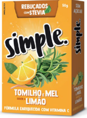 Rebuçados Tomilho, Mel e Limão 50g- Simple - Crisdietética