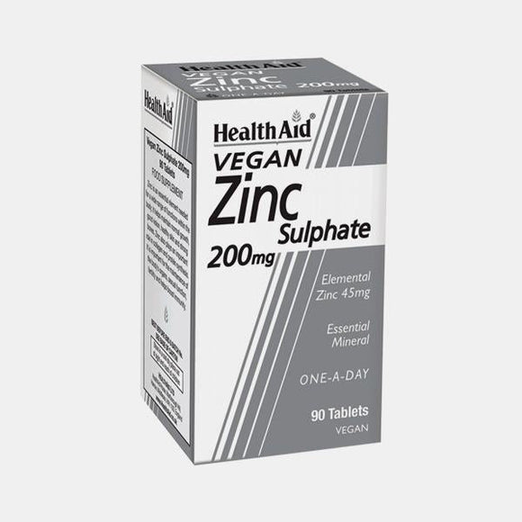 Zinco Sulfato 200 mg 90 Comprimidos - Health Aid - Crisdietética