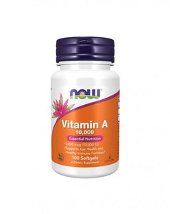 Vitamin A 10000IU 100 Capsules - Now - Crisdietética