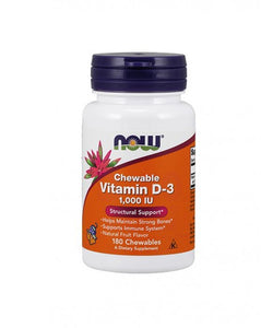 Vitamin D-3 1.000UI (Fruity Flavor) 180 Lozenges - Now - Crisdietética