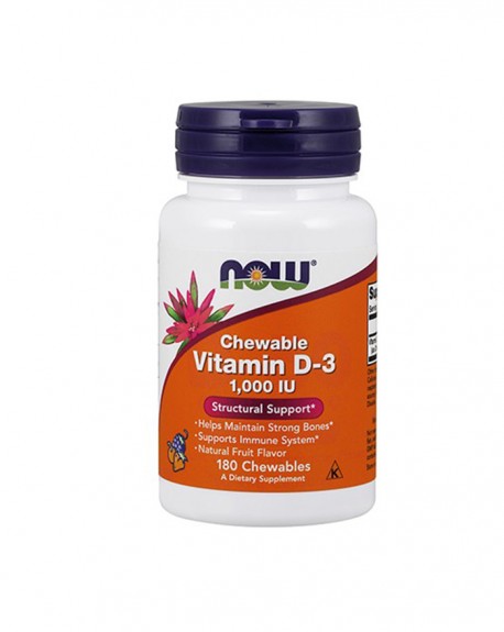 Vitamin D-3 1.000UI (Fruity Flavor) 180 Losangos - Now - Crisdietética