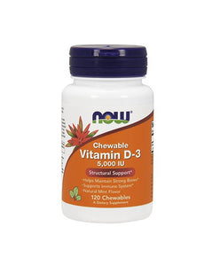 Vitamin D-3 5000 IU Mint Flavor 120 Lozenges - Now - Crisdietética