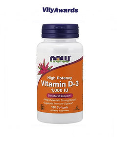 Vitamina D-3 1,000 UI 180 Cápsulas - Ahora - Crisdietética