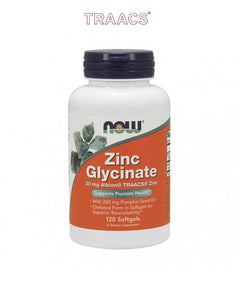 Zinc Glycinate 30mg 120 Capsules - Now - Crisdietética