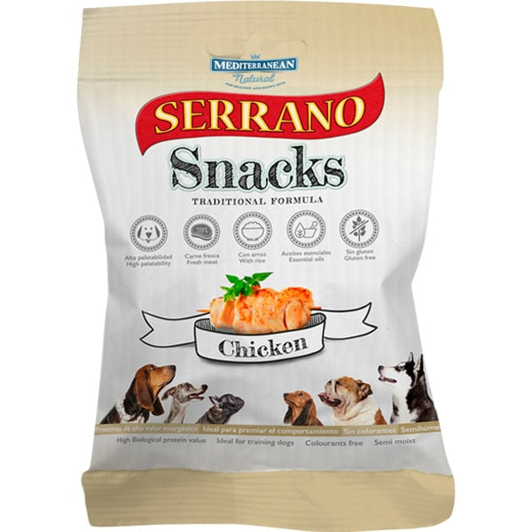 Snack Perro Pollo Pack 5x100g - Serrano Snacks - Crisdietética