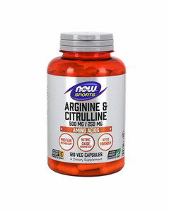 NOW Sports Arginine & Citrulline 500mg | 250mg 120 Cápsulas - Celeiro da Saúde Lda