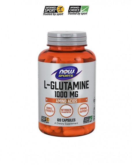NOW Sports L-Glutamine 1000 mg  120 Cápsulas - Celeiro da Saúde Lda