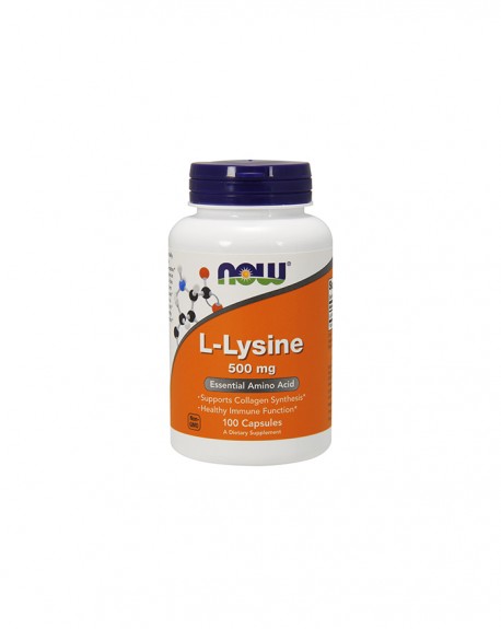 NOW L-Lysine 500mg 100 Cápsulas - Celeiro da Saúde Lda