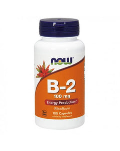 NOW Vitamina B-2 100 mg 100 cápsulas - Celeiro da Saúde Ltd