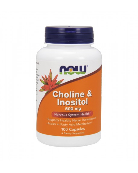 NOW Choline & Inositol 500mg 100 Cápsulas - Celeiro da Saúde Lda
