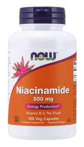 NOW Niacinamide 500mg 100 Vegetable Capsules - Chrysdietética