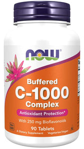 NOW Vitamin C-1000 Calcium Ascorbate 90 Tablets - Crisdietética