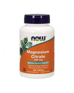 NOW Magnesium Citrate 200mg 100 Tablets - Celeiro da Saúde Lda