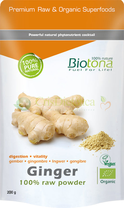 Ginger Raw Powder 200g - Biotona - Crisdietética