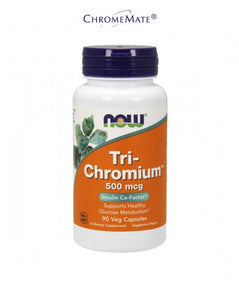 NOW Tri-Chromium 500mcg 90 Capsules - Celeiro da Saúde Lda