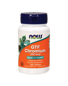 NOW GTF Chromium 200mcg 100 Comprimidos - Celeiro da Saúde Lda