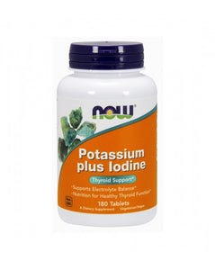 NOW Potassium Plus Iodine 180 Tablets - Celeiro da Saúde Lda
