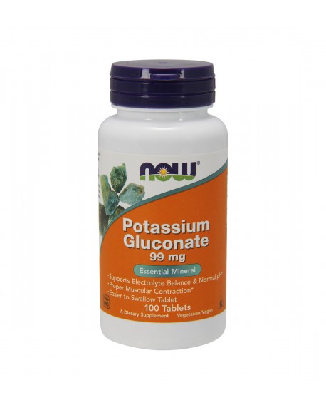 NOW Potassium Gluconate 99mg 100 Comprimidos - Celeiro da Saúde Lda