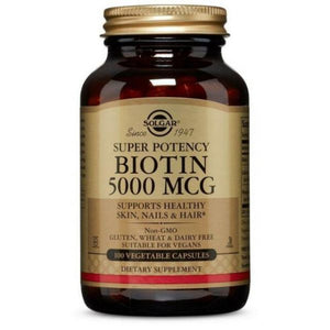 Biotin 5000ug 100 capsules - Solgar - Crisdietética