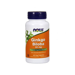 Ginkgo Biloba 60mg 60 cápsulas - Ahora - Crisdietética