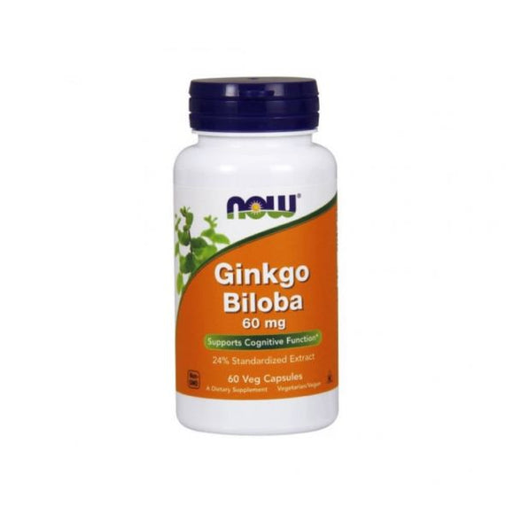 Ginkgo Biloba 60mg 60 cápsulas - Now - Crisdietética