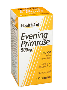 Evening Primrose 500mg (olio di enotera) + vitamina E - 30 Capsule - HealthAid - Crisdietética