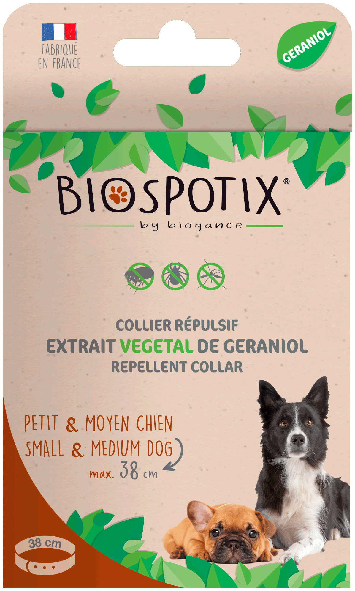Collier pour chien Biogance Biospotix jusqu'à 38cm - Chrysdietética