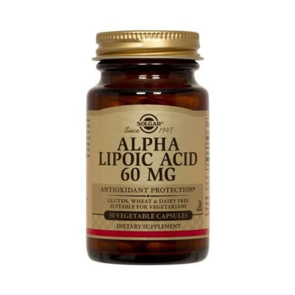 Alpha Lipoic Acid 60mg 30 Cápsulas - Solgar - Crisdietética