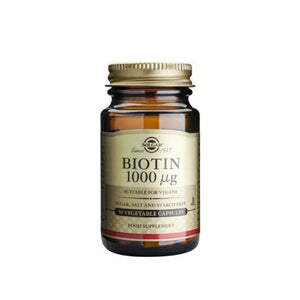 Biotin 1000mcg 50 Vegetable Capsules - Solgar - Crisdietética