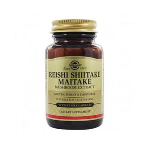 Reishi Shiitake Maitake Mushroom Extract 50 Capsules - Solgar - Crisdietética