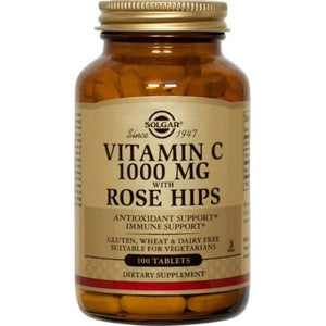 Vitamin C 1000mg with Rosehip 100 Tablets - Solgar - Crisdietética