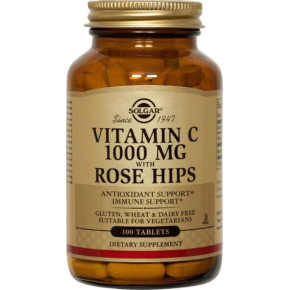 Vitamin C 1000mg com Rosa Mosqueta 100 Comprimidos - Solgar - Crisdietética