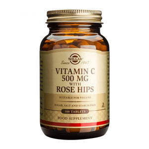 Vitamin C 500mg with Rosehip 100 Tablets - Solgar - Crisdietética