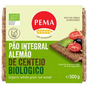 全麦德国有机黑麦面包 500 克 - Pema - Crisdietética