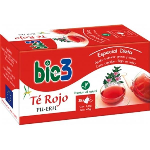Chá Vermelho Pu-Erh 25 Saquetas - Bie3 - Crisdietética