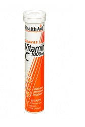 Vitamina C 1000mg 20 Comprimidos Efervescentes Vegan - HealthAid - Crisdietética