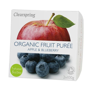 Organic Apple Puree and Blueberry 200g - ClearSpring - Crisdietética