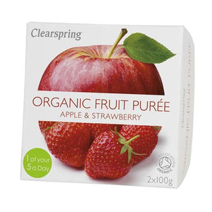 Organic Apple Puree and Strawberry 200g - ClearSpring - Crisdietética