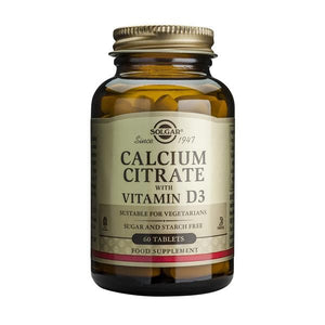 Calcium Citrate With Vitamin D3 60 comprimidos - Solgar - Crisdietética