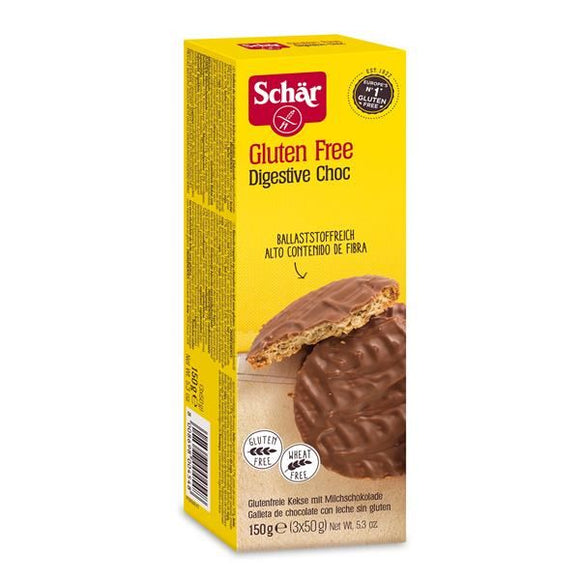 Bolacha Digestive com Cobertura de Chocolate 50g - Schar - Crisdietética