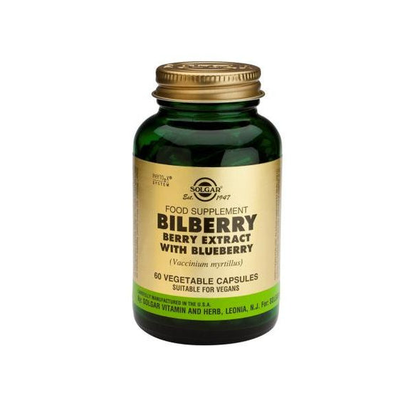 Bilberry Berry Extract with Blueberry 60 Cápsulas - Solgar - Crisdietética