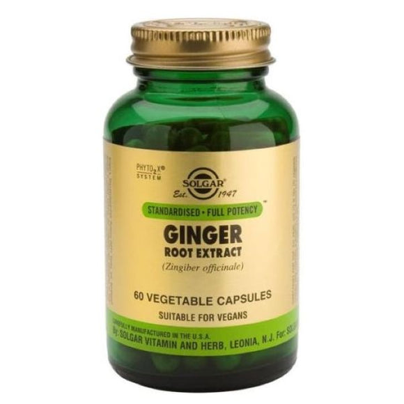Ginger Root Extract 60 Cápsulas - Solgar - Crisdietética