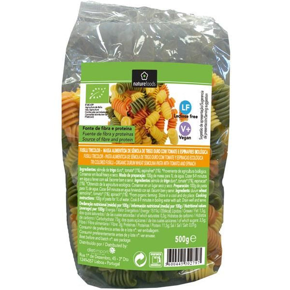 Fusilli Tricolor de Trigo 500g - Naturefoods - Crisdietética