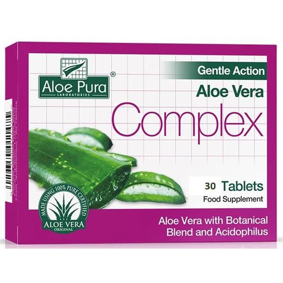 Aloé Vera Complex Ação Suave 30 Comprimidos - Aloe Pura - Crisdietética
